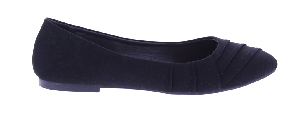 Women Suede Ballerina with Drapping
