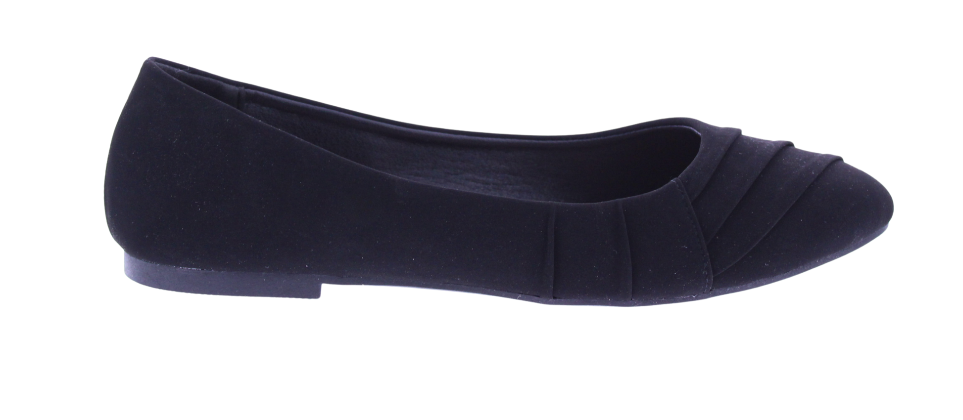 Women Suede Ballerina with Drapping