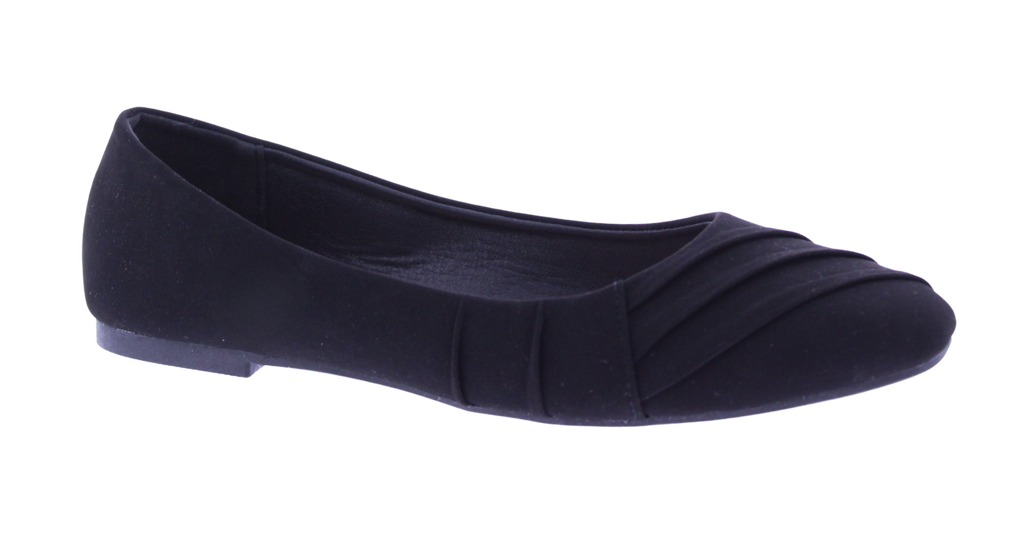 Women Suede Ballerina with Drapping