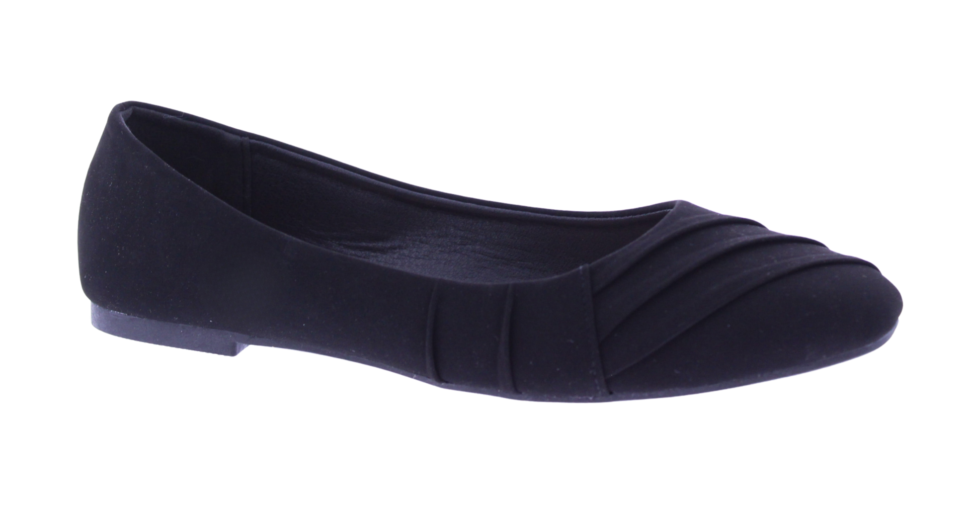 Women Suede Ballerina with Drapping