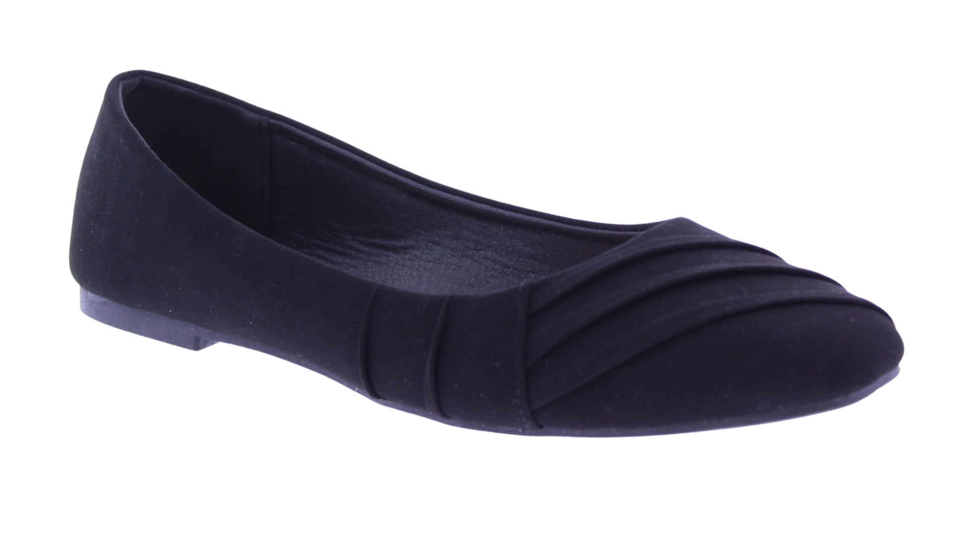 Women Suede Ballerina with Drapping