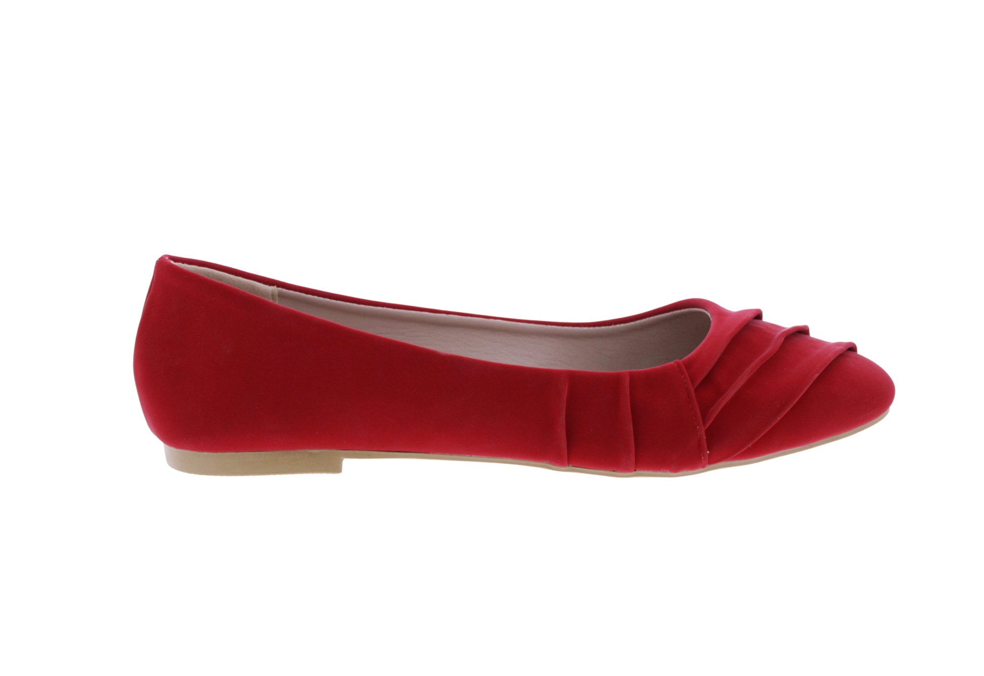 Women Suede Ballerina with Drapping