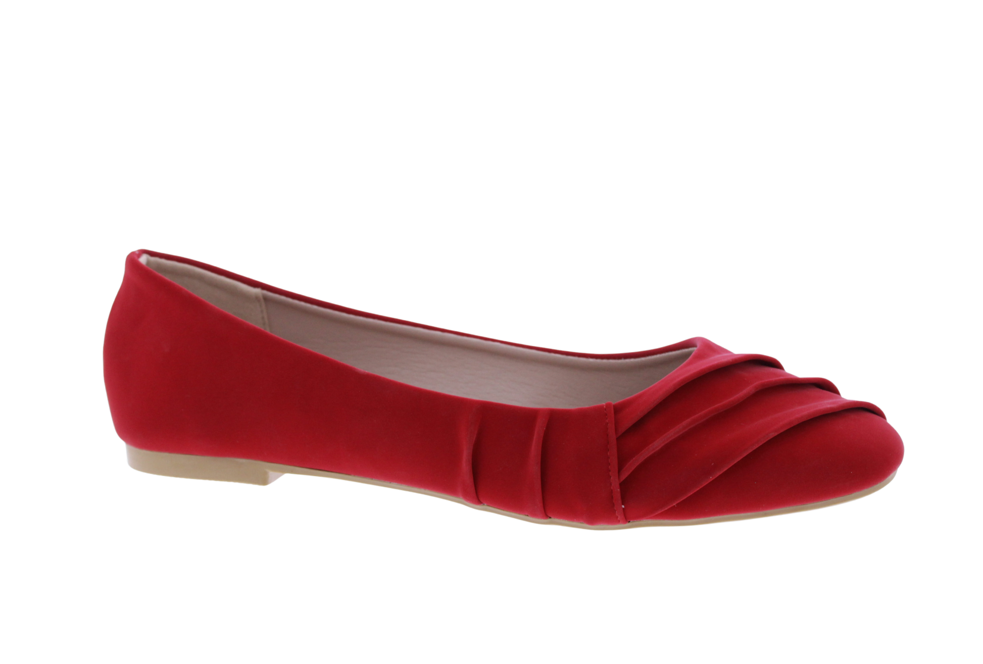 Women Suede Ballerina with Drapping