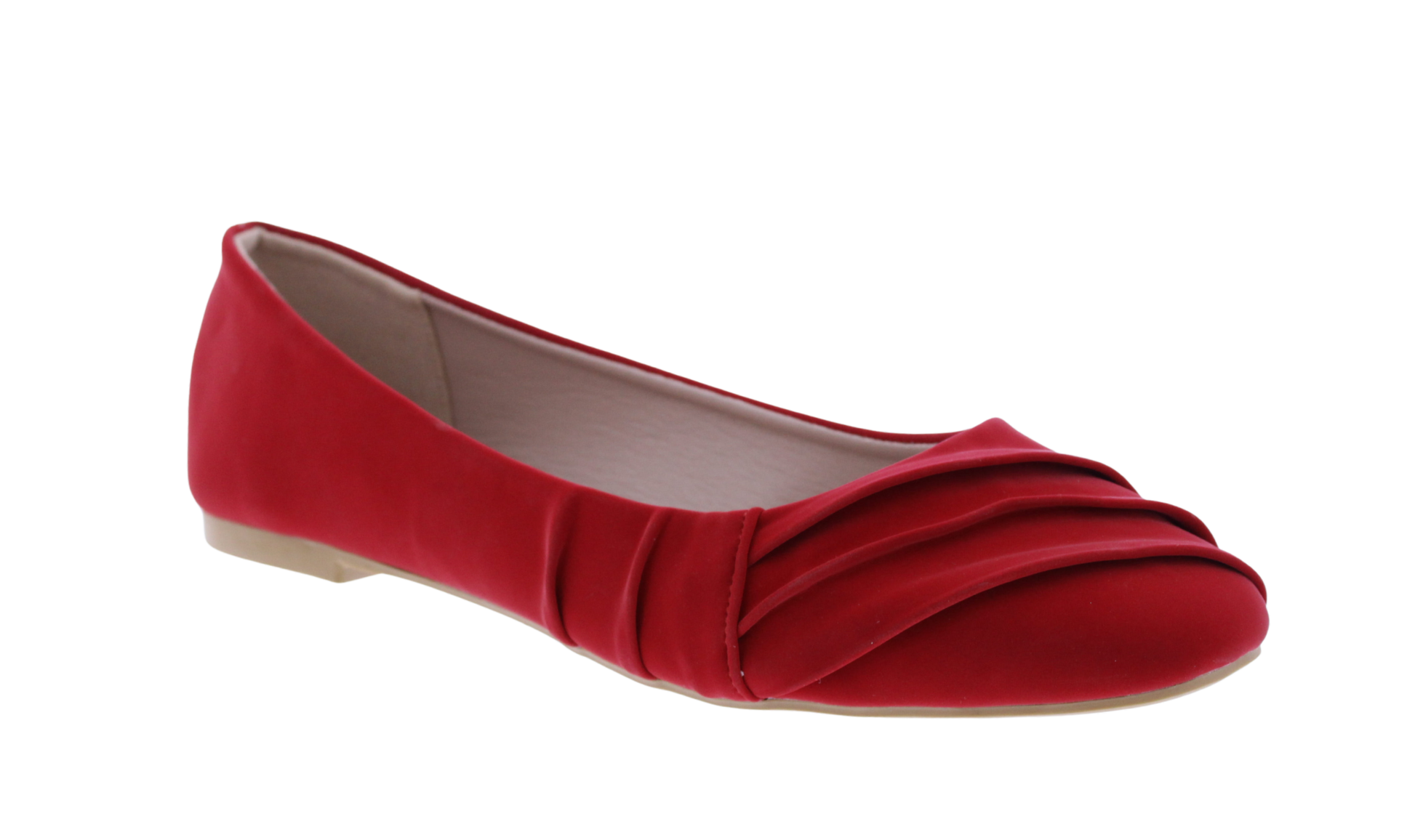 Women Suede Ballerina with Drapping