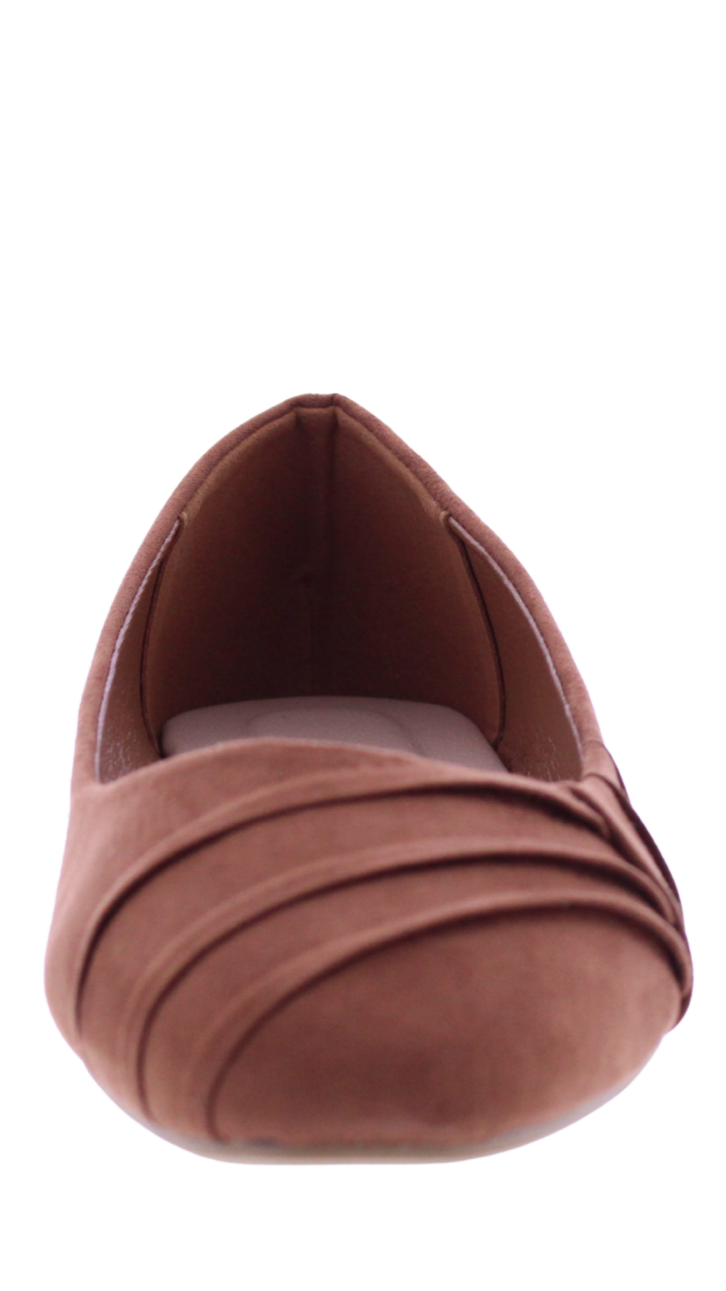 Women Suede Ballerina with Drapping