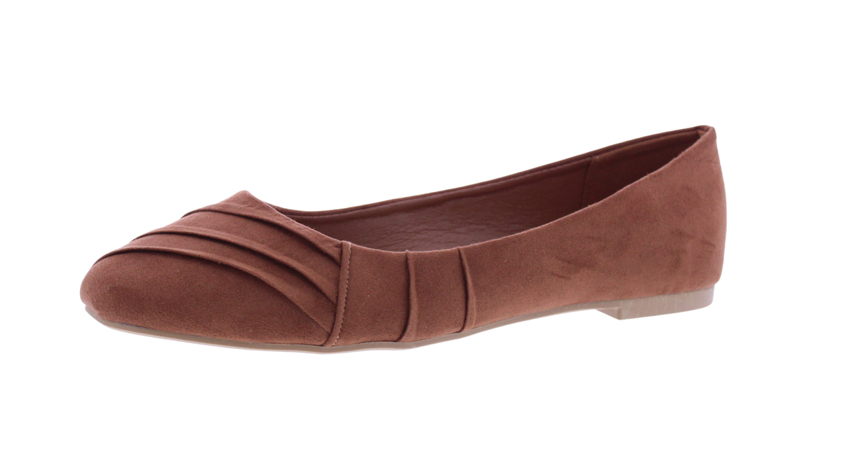 Women Suede Ballerina with Drapping