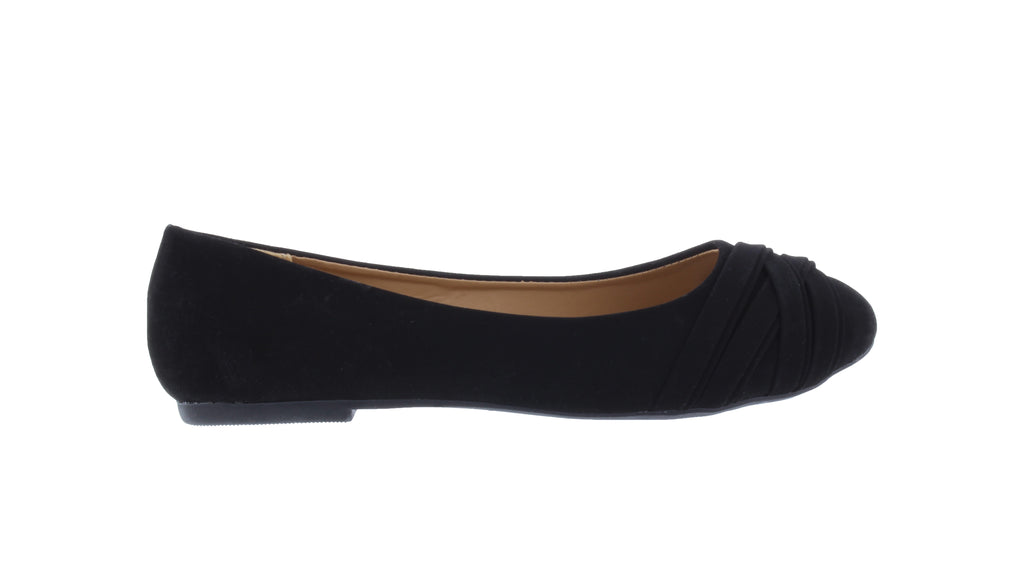 Women Suede Ballerina with Rounded Tip