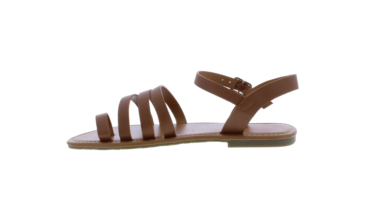 Women Faux Leather Sandal with Buckle Closure