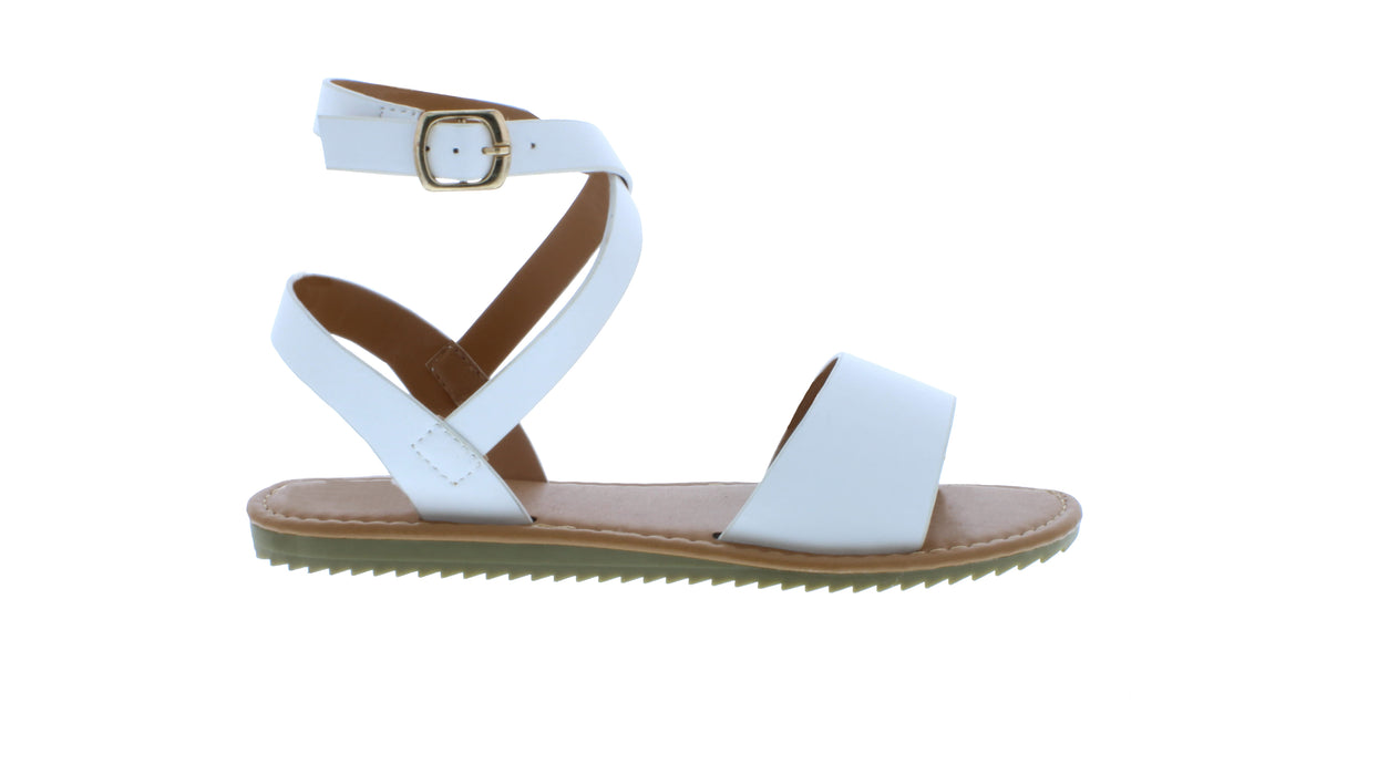 Women Ankle Wrap Sandal with Buckle Closure