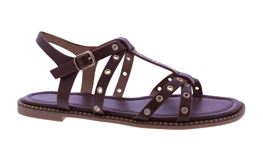 Women T-strap Metal Studs Sandal