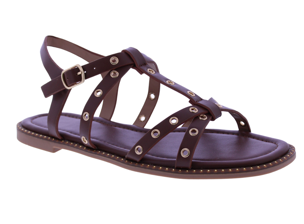 Women T-strap Metal Studs Sandal