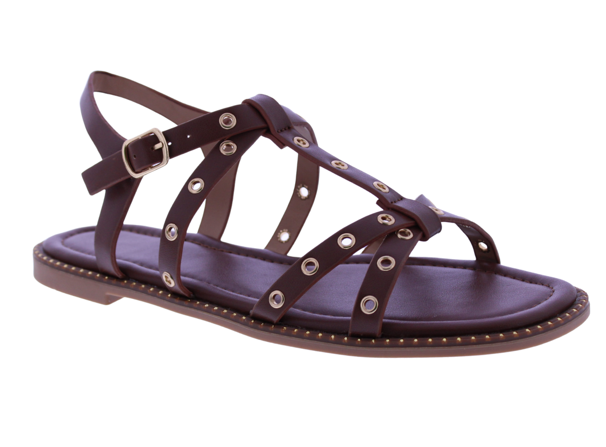 Women T-strap Metal Studs Sandal