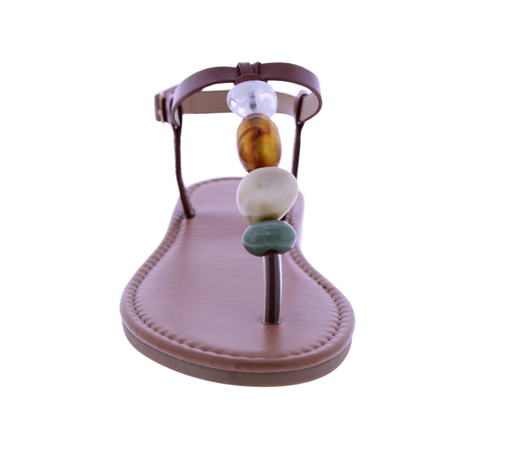 Women T-strap Stone Sandal