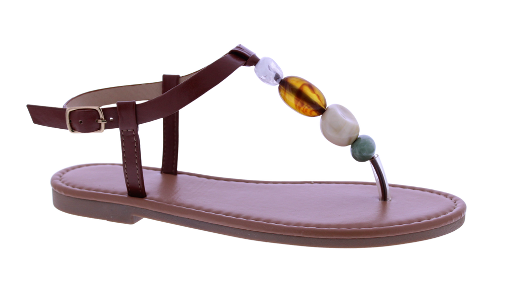 Women T-strap Stone Sandal