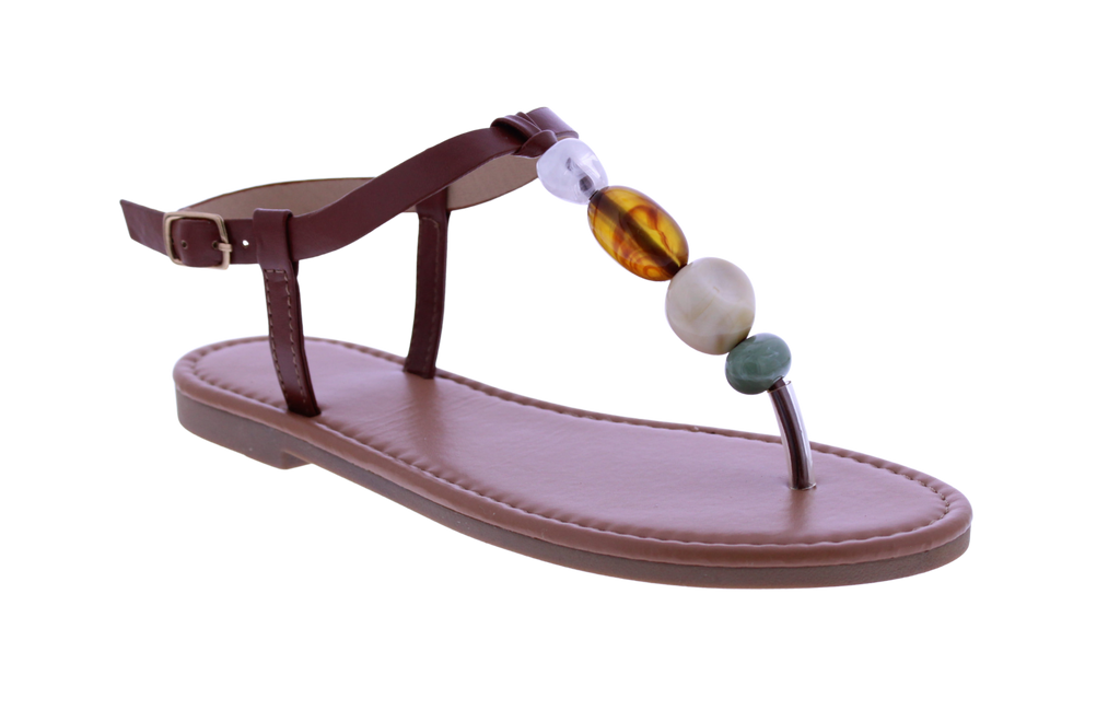 Women T-strap Stone Sandal