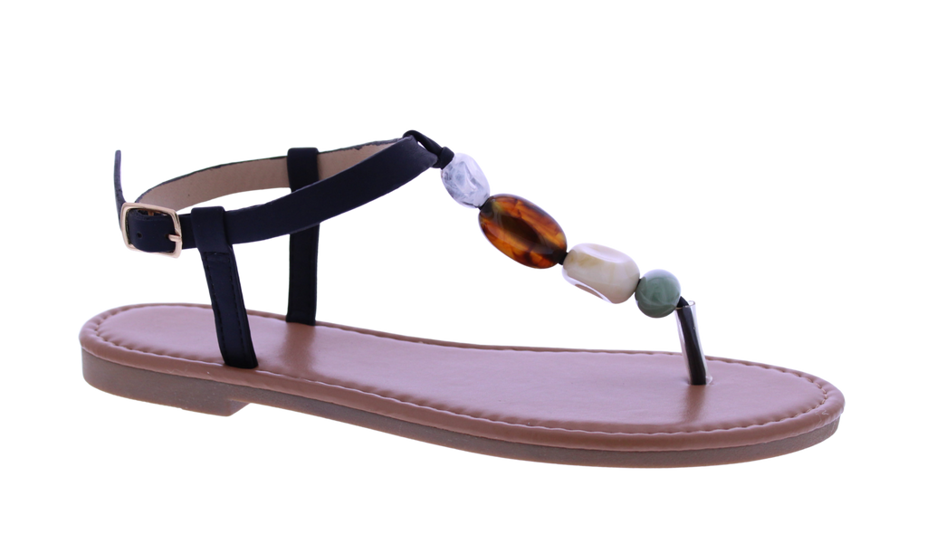 Women T-strap Stone Sandal