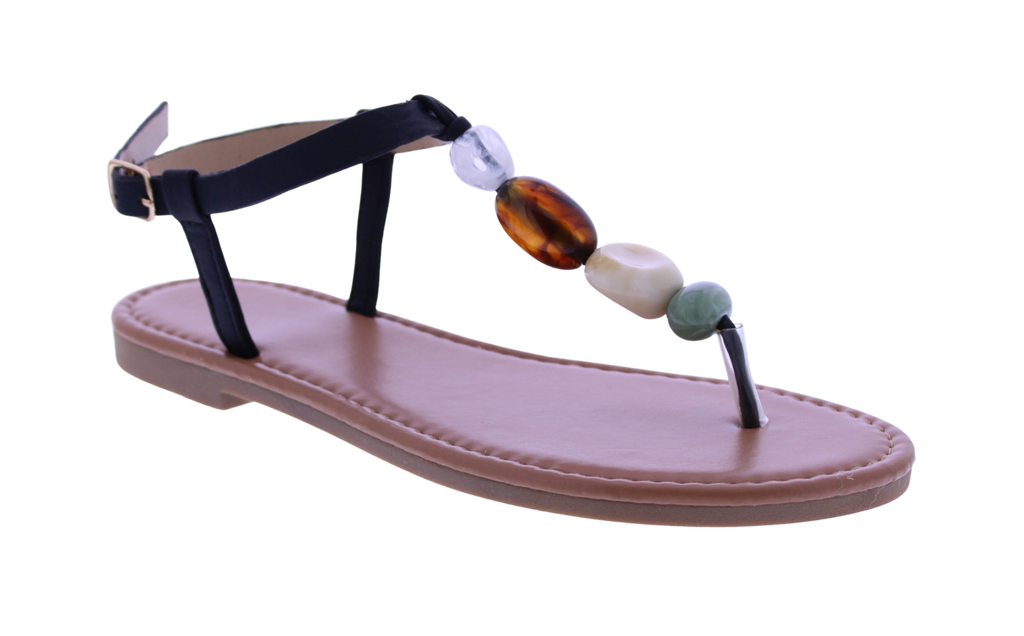 Women T-strap Stone Sandal