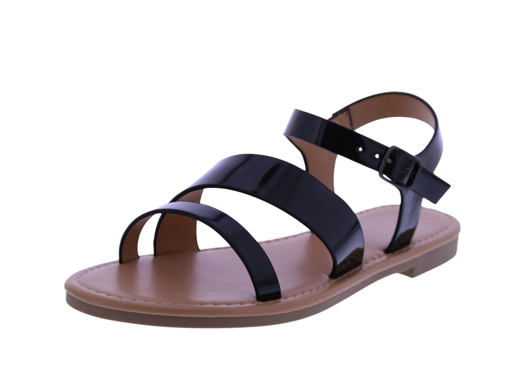 Women Asymmetrical Patent Sandal
