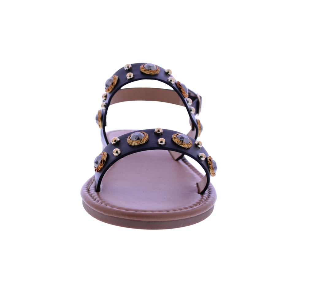 Women's Double Strap Sandal with Stone Accents