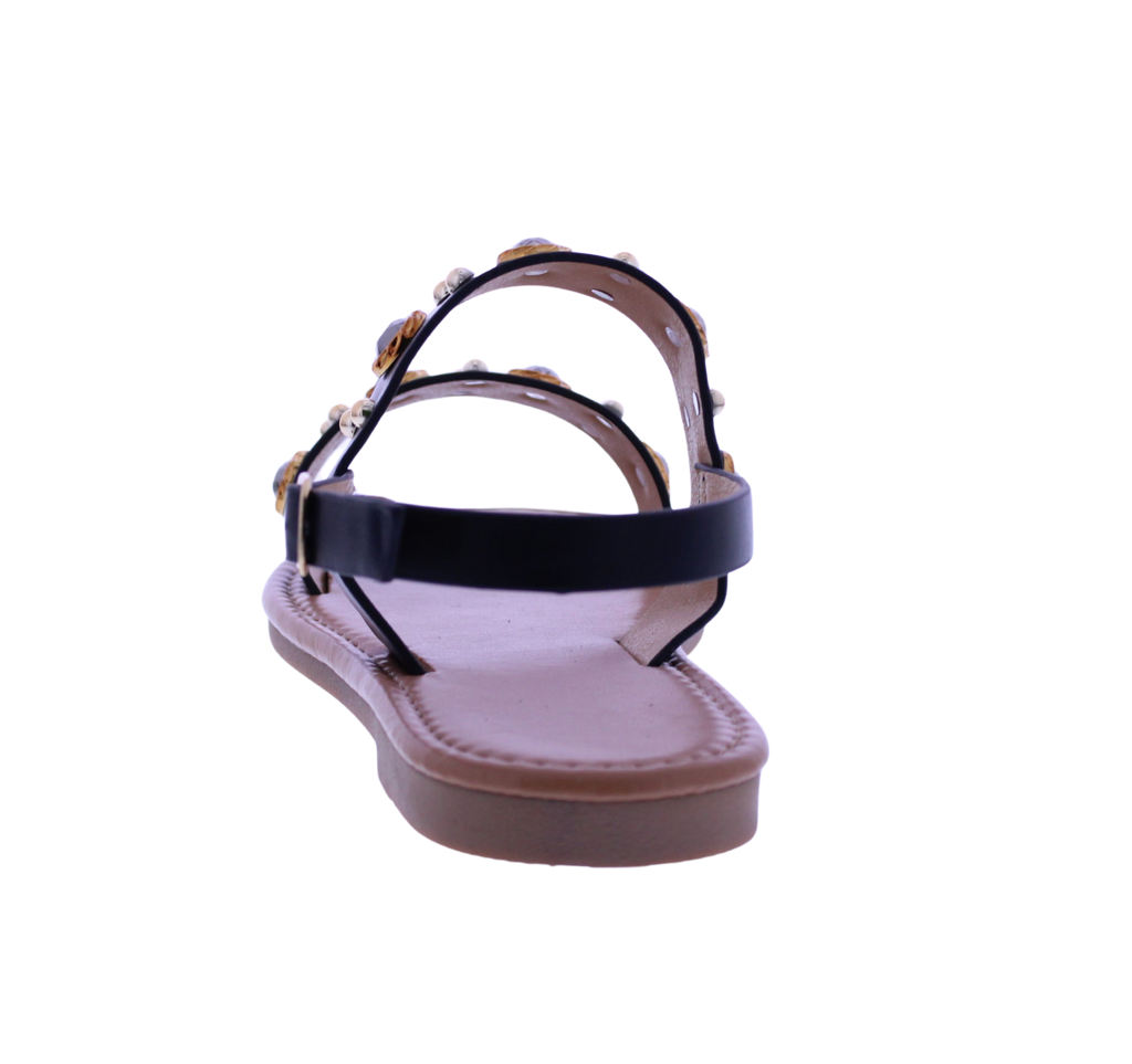 Women's Double Strap Sandal with Stone Accents