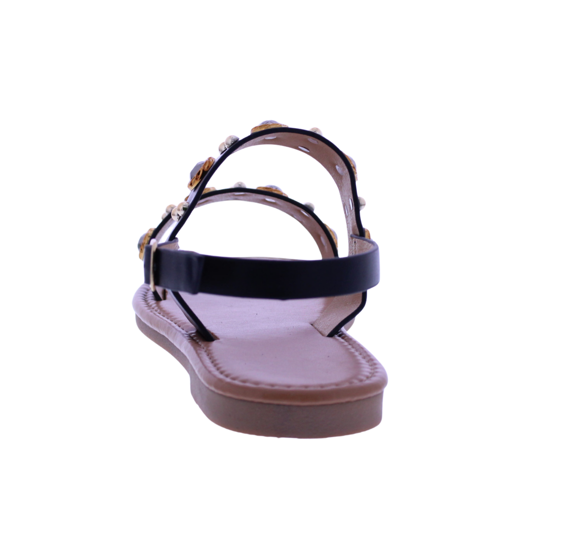Women's Double Strap Sandal with Stone Accents