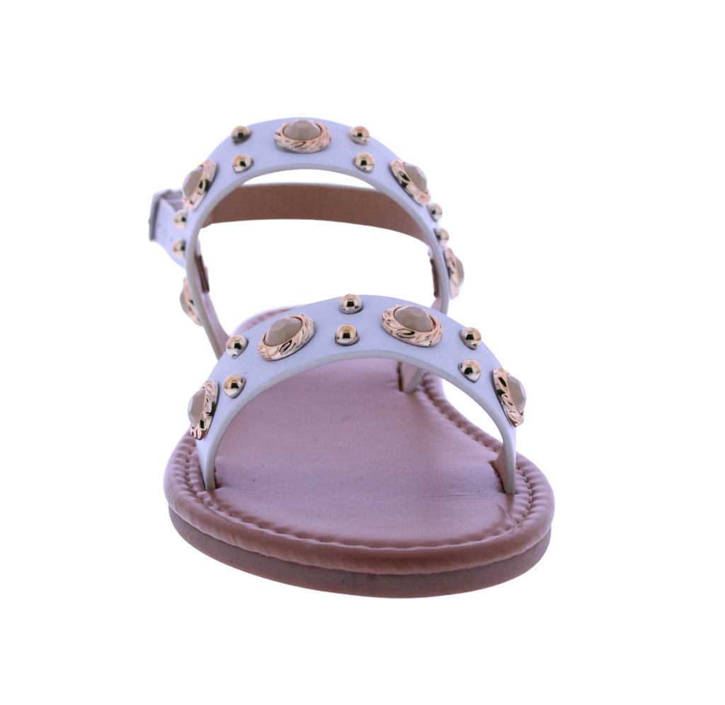Women's Double Strap Sandal with Stone Accents