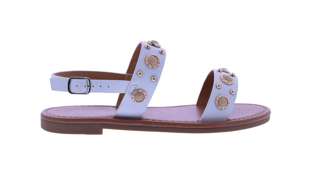 Women's Double Strap Sandal with Stone Accents