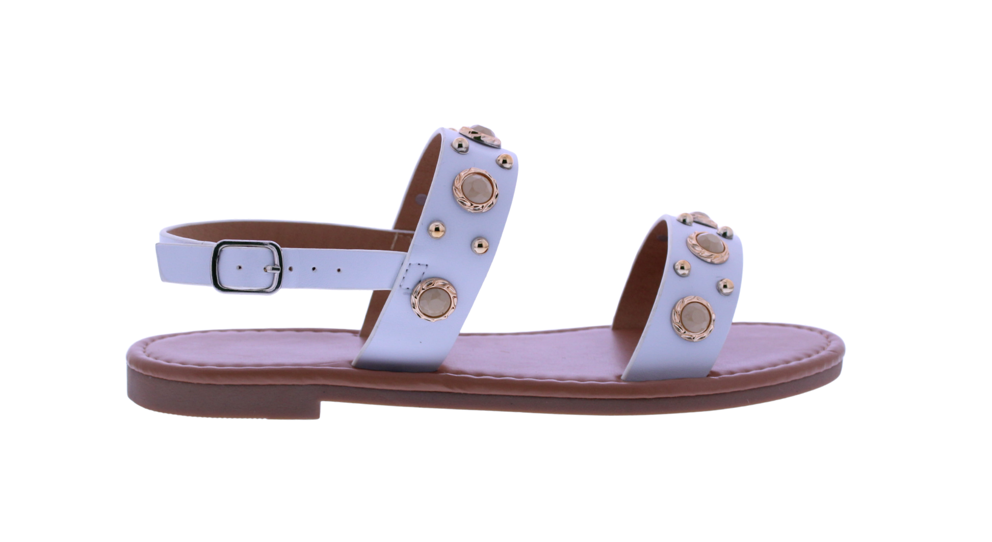 Women's Double Strap Sandal with Stone Accents