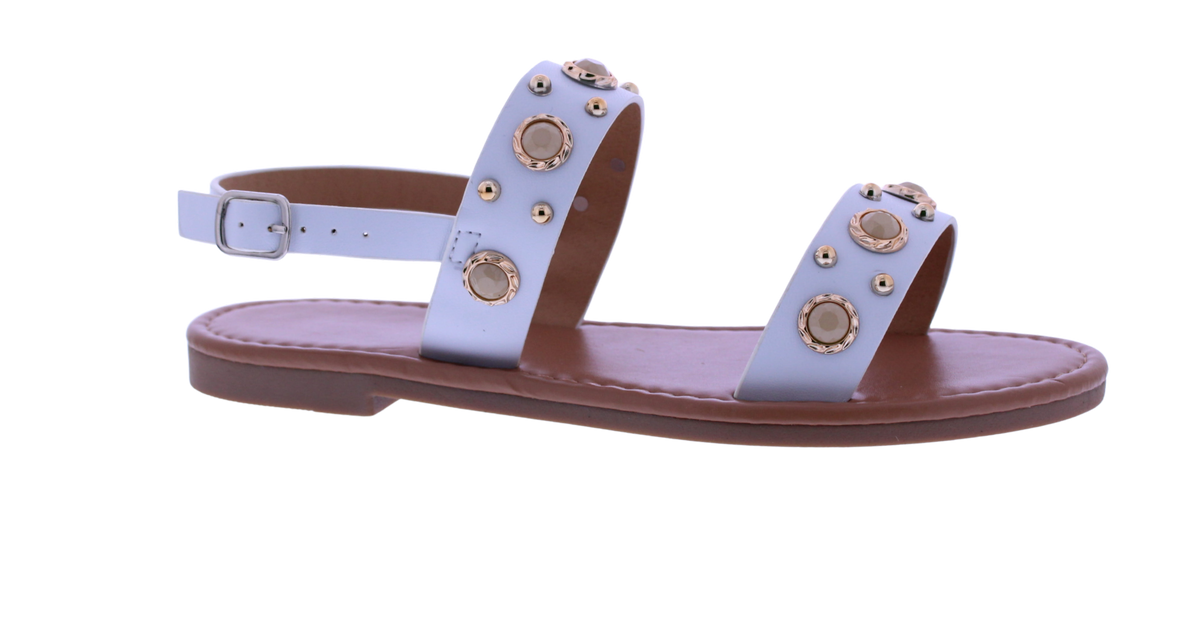 Women's Double Strap Sandal with Stone Accents