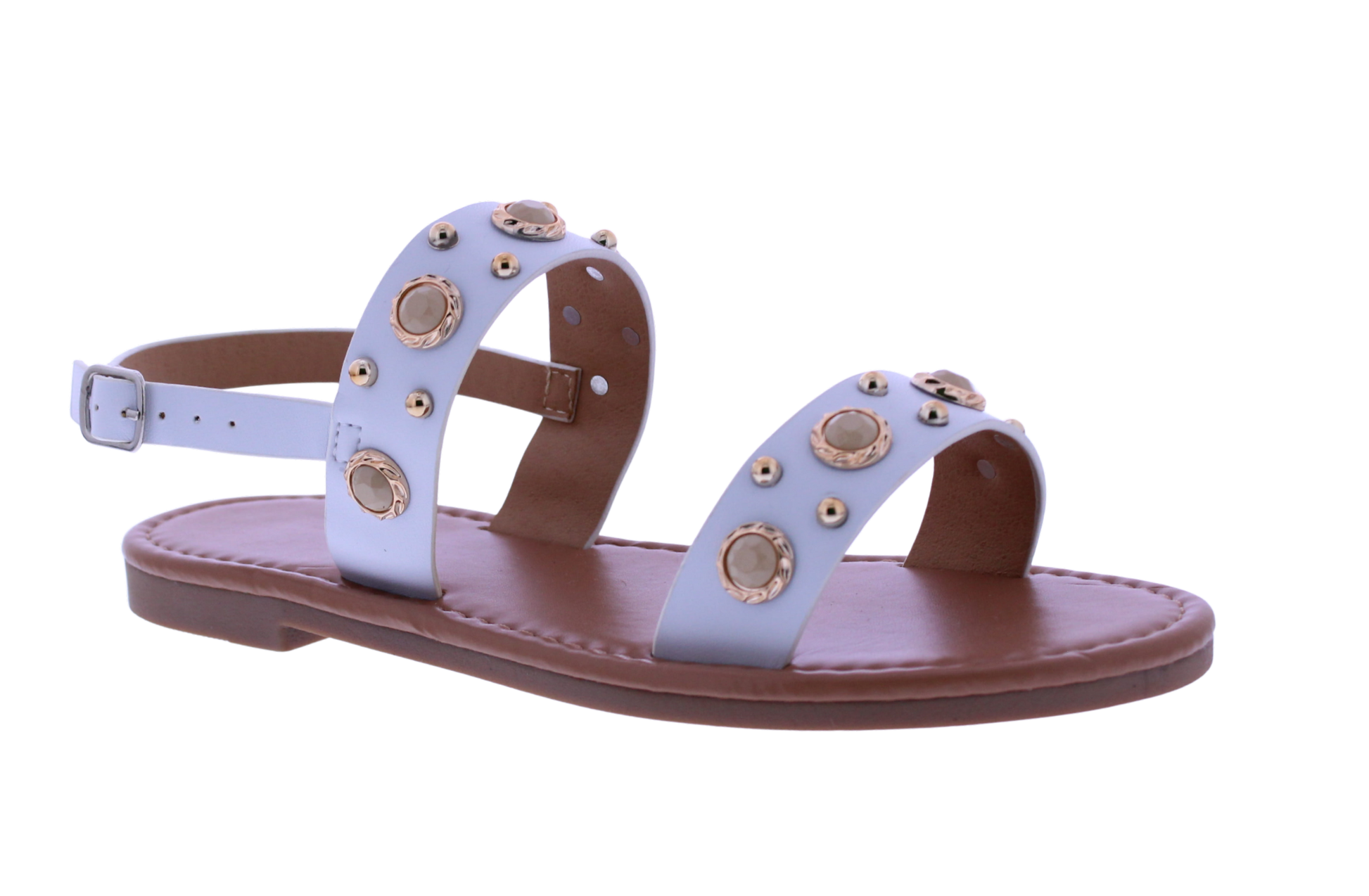 Women's Double Strap Sandal with Stone Accents