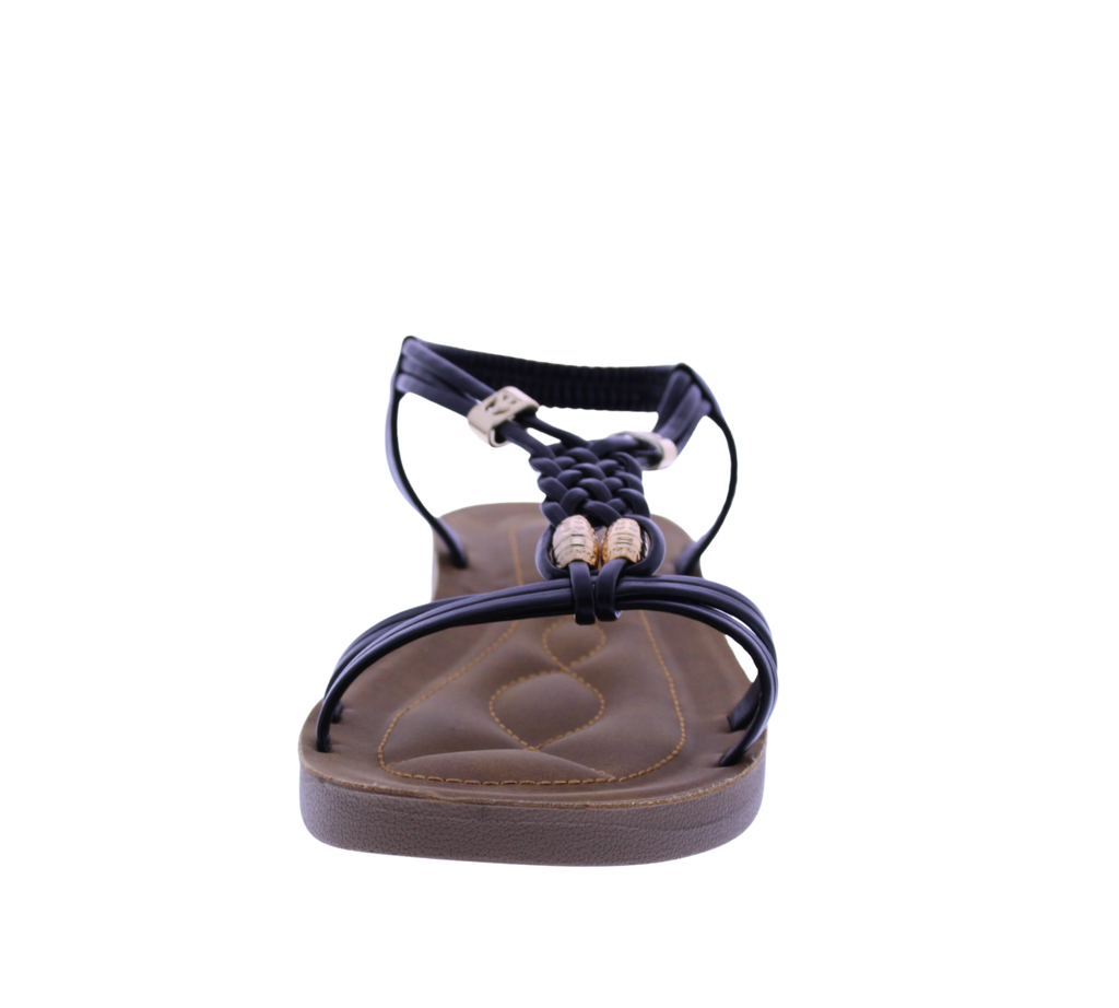 Women Faux Leather Sandal with Elastic Strap