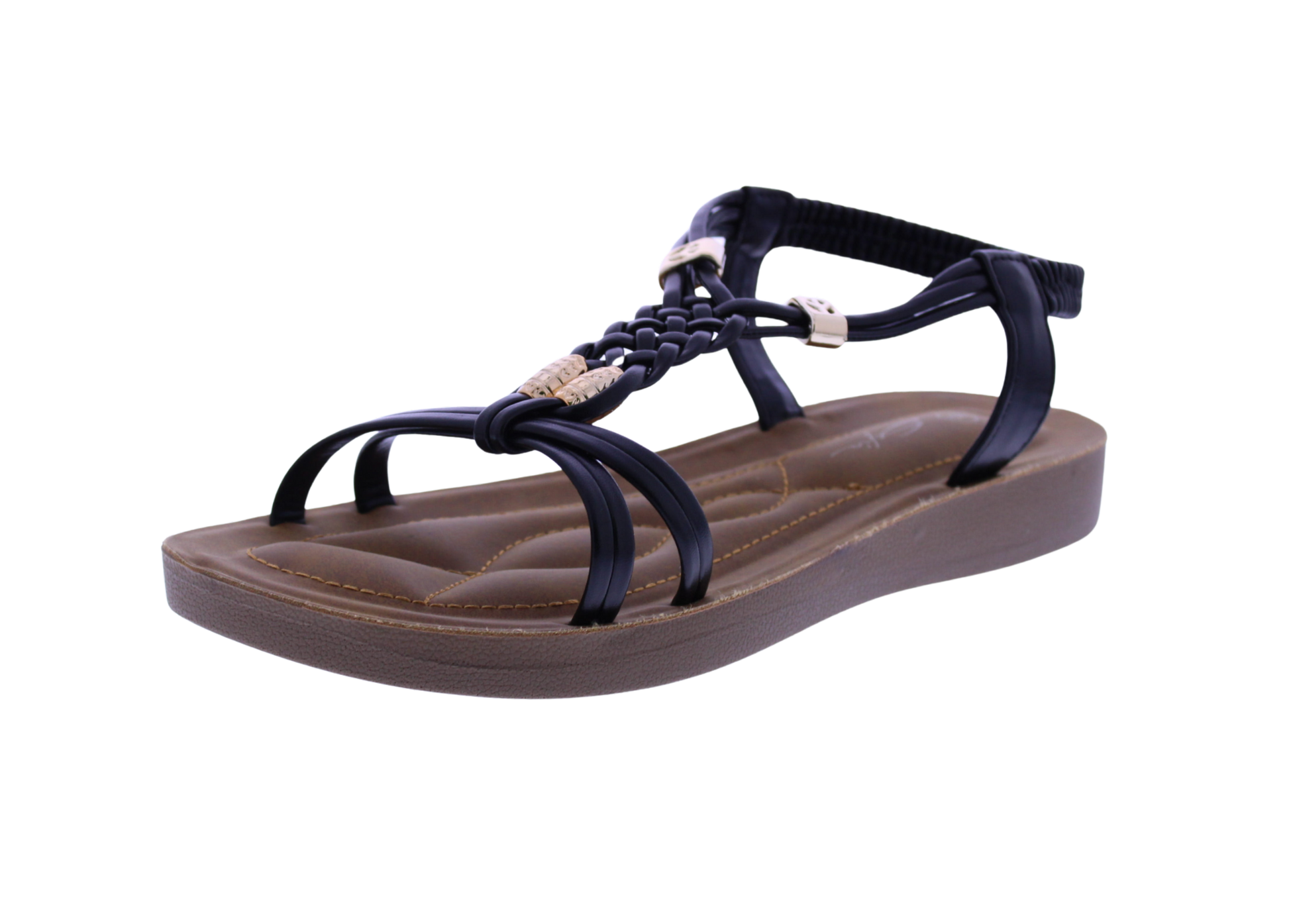 Women Faux Leather Sandal with Elastic Strap