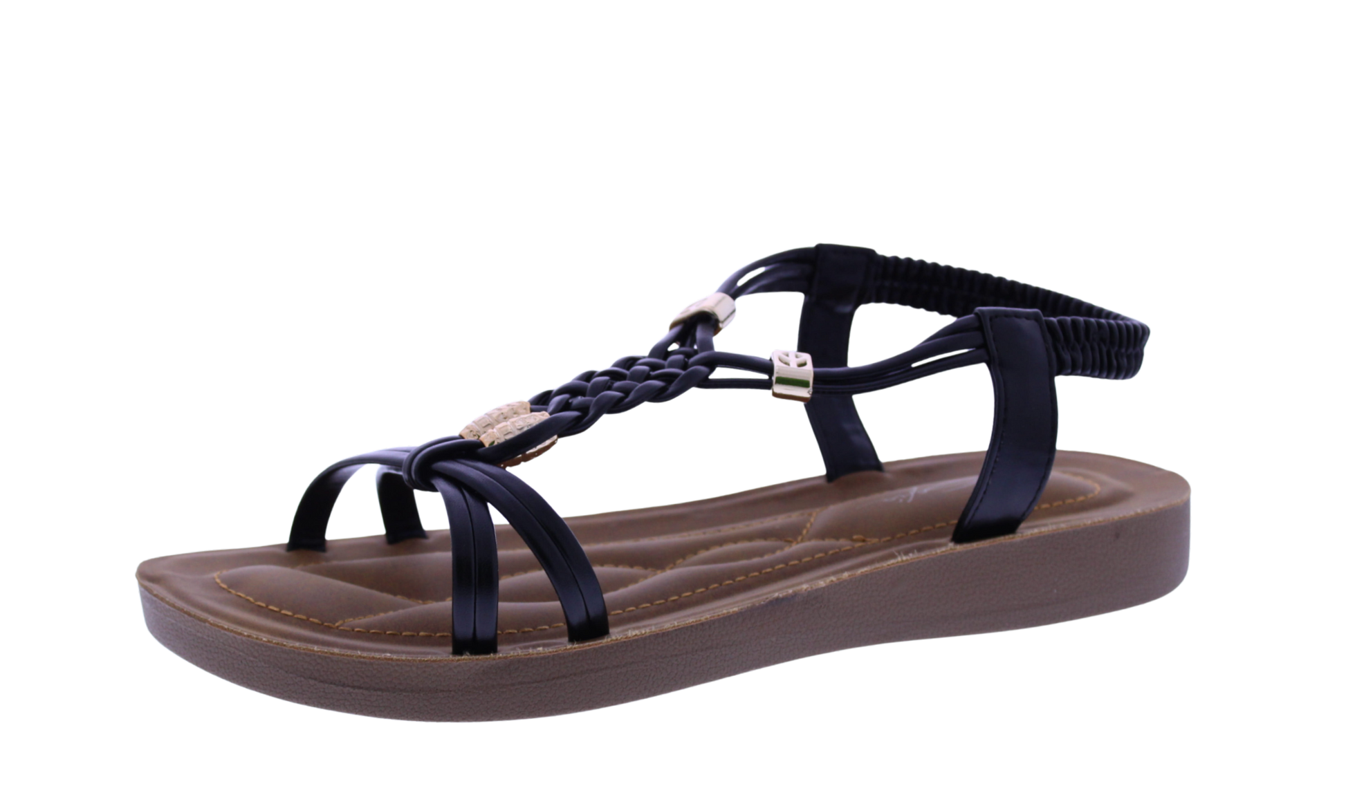 Women Faux Leather Sandal with Elastic Strap