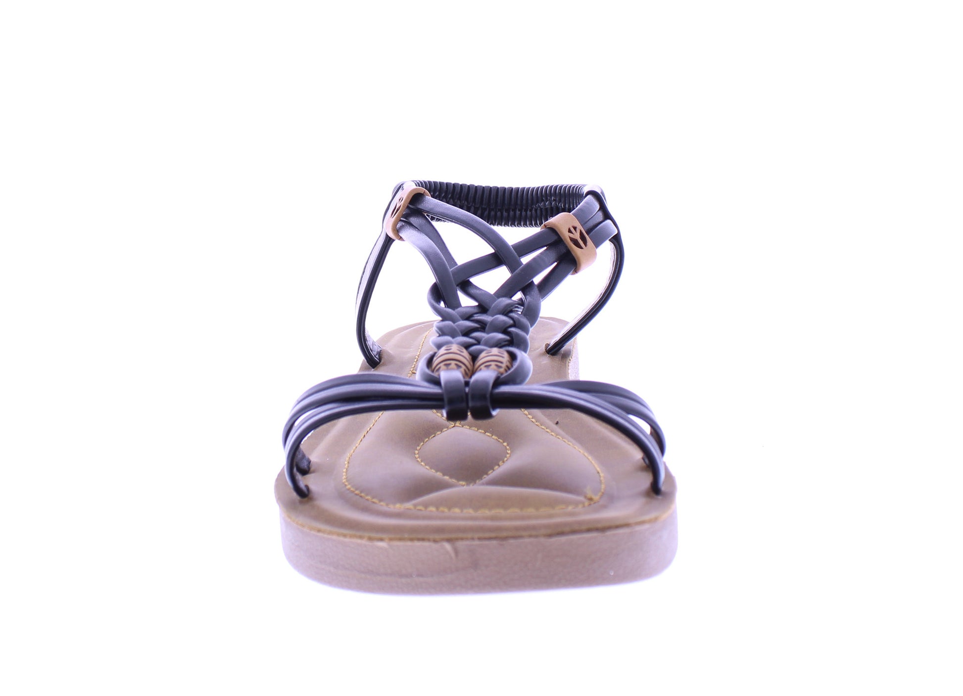 Women Faux Leather Sandal with Elastic Strap