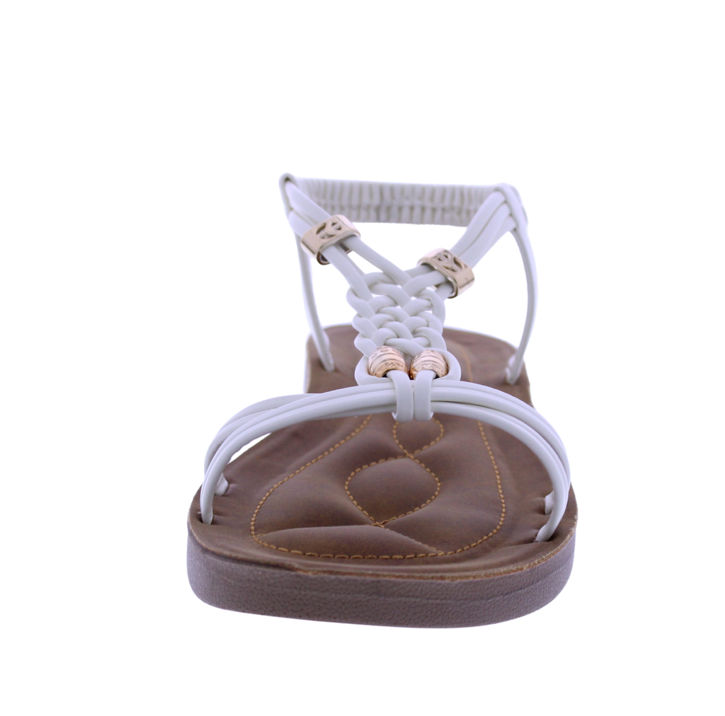 Women Faux Leather Sandal with Elastic Strap