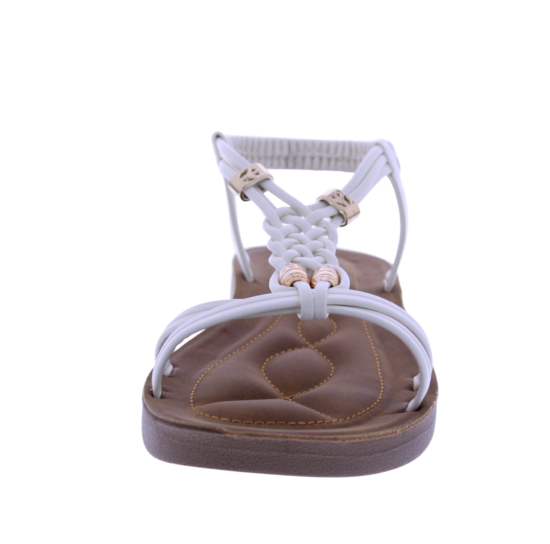 Women Faux Leather Sandal with Elastic Strap