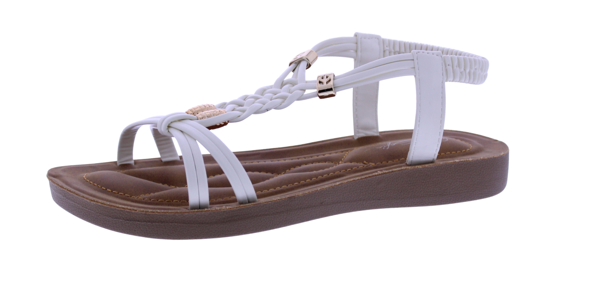 Women Faux Leather Sandal with Elastic Strap