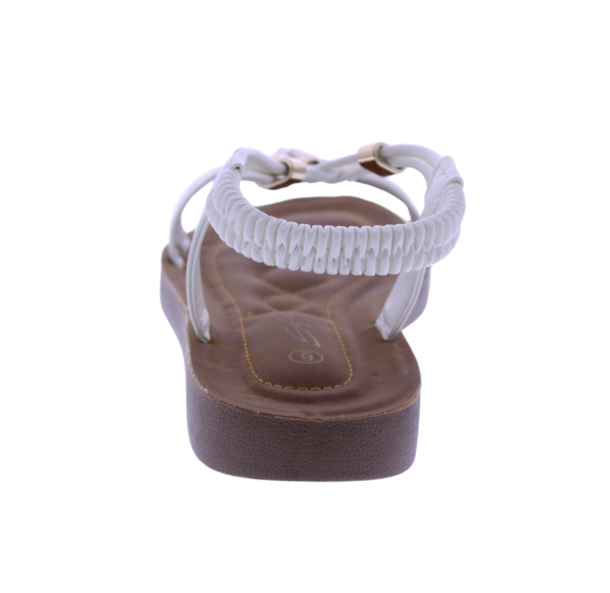 Women Faux Leather Sandal with Elastic Strap