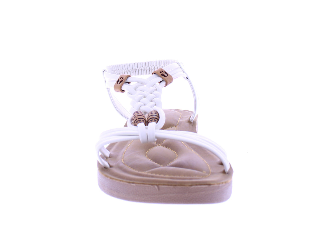 Women Faux Leather Sandal with Elastic Strap