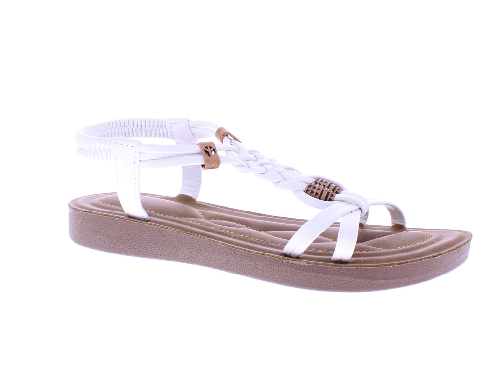 Women Faux Leather Sandal with Elastic Strap