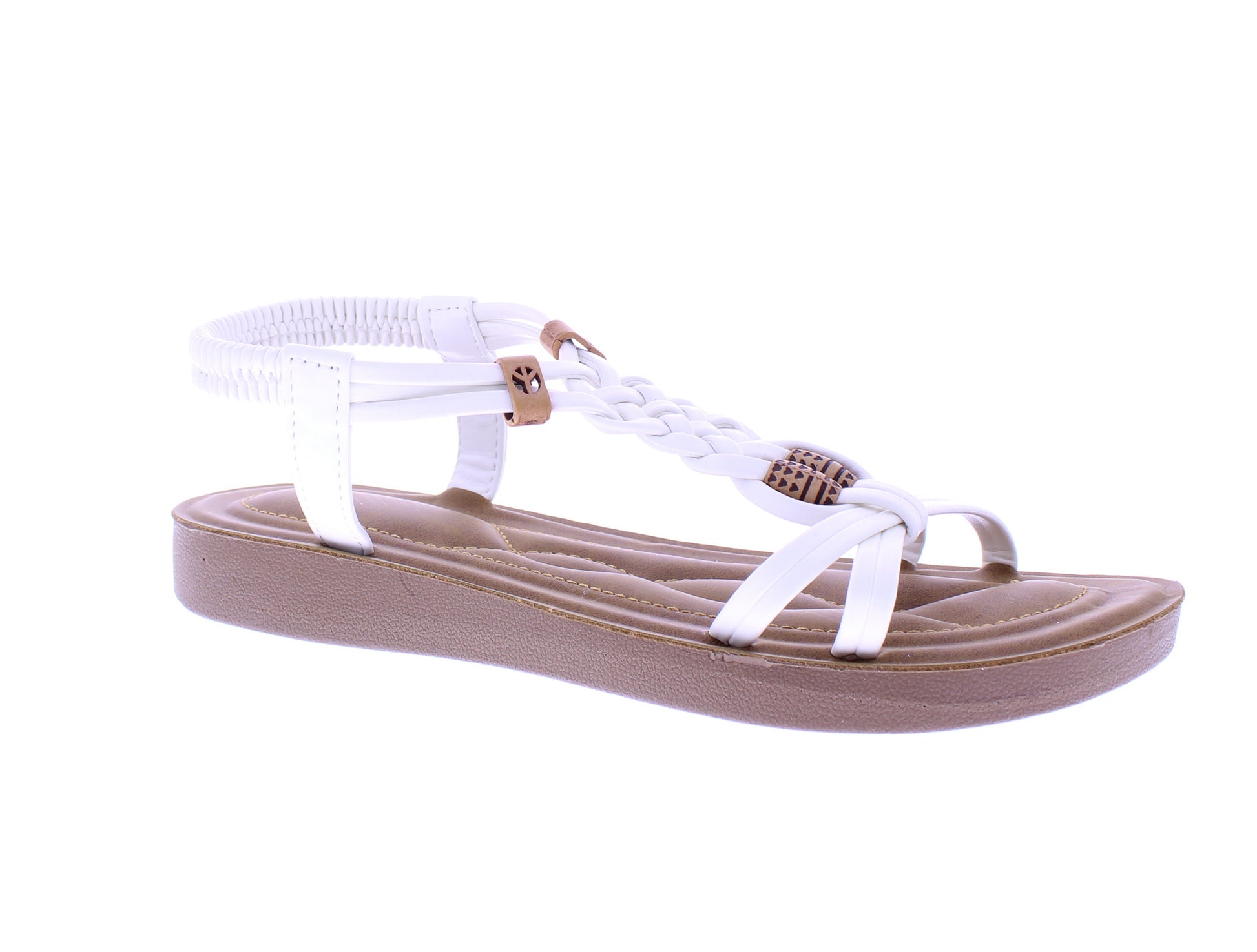 Women Faux Leather Sandal with Elastic Strap