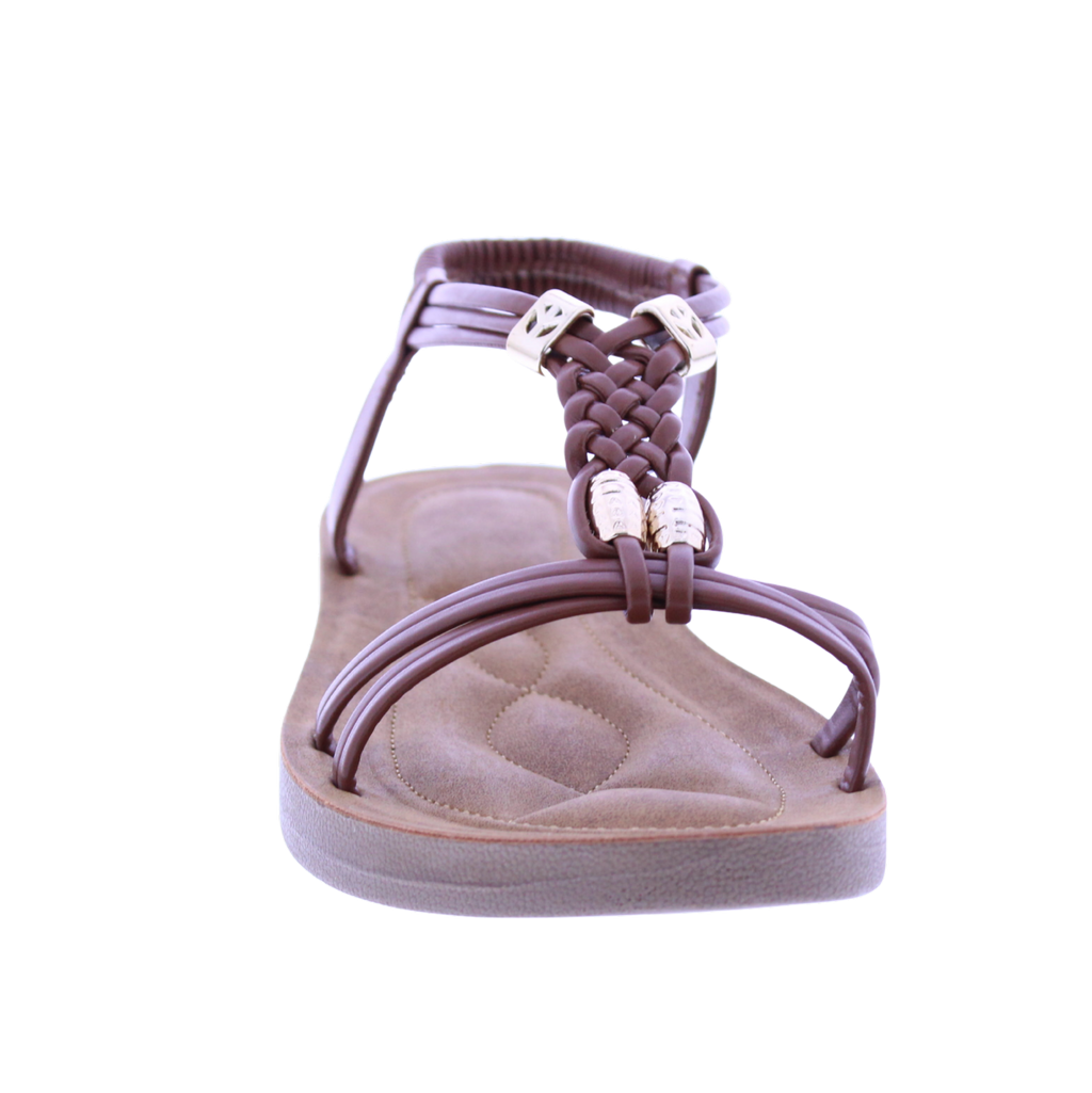 Women Faux Leather Sandal with Elastic Strap