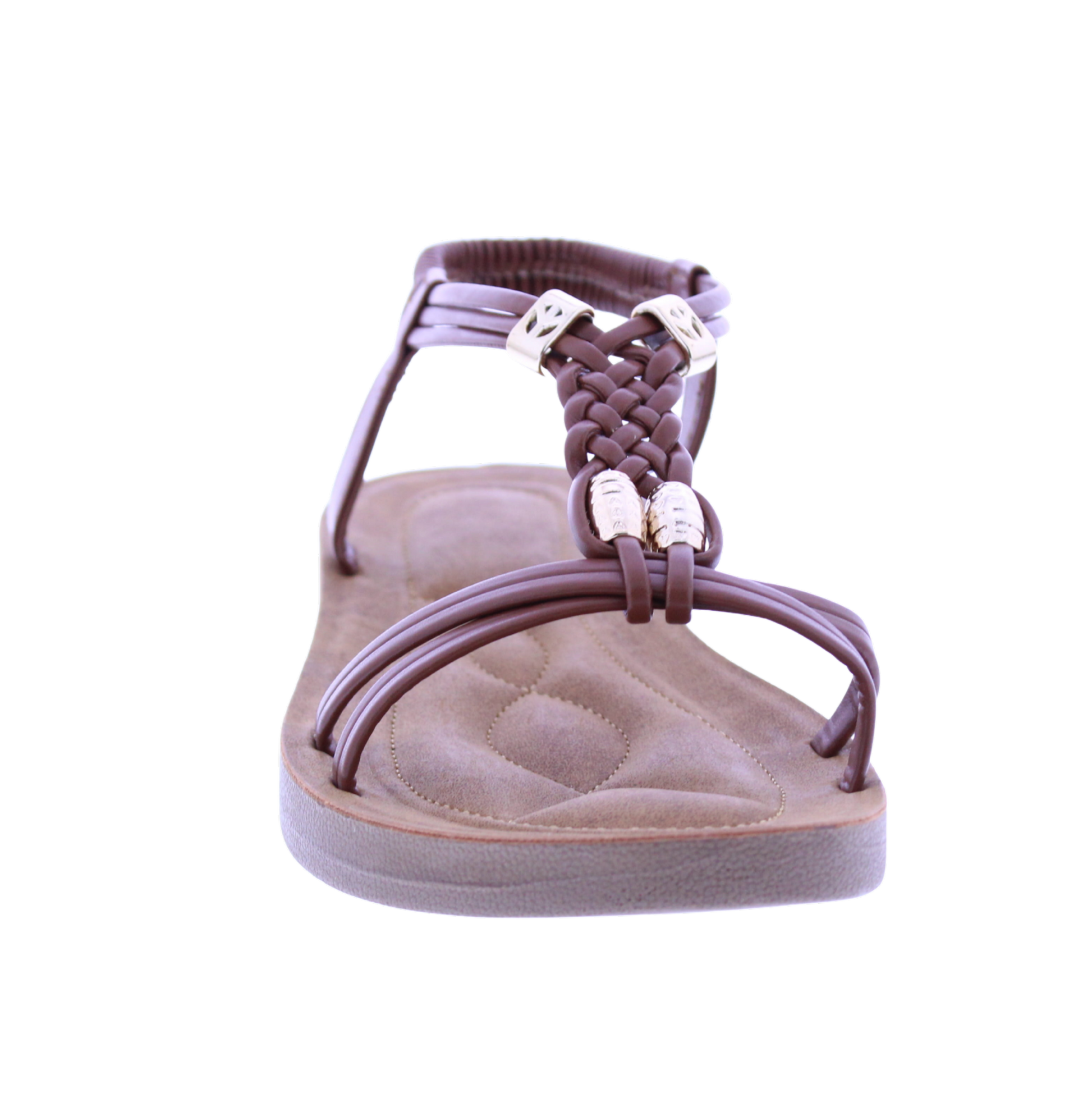 Women Faux Leather Sandal with Elastic Strap