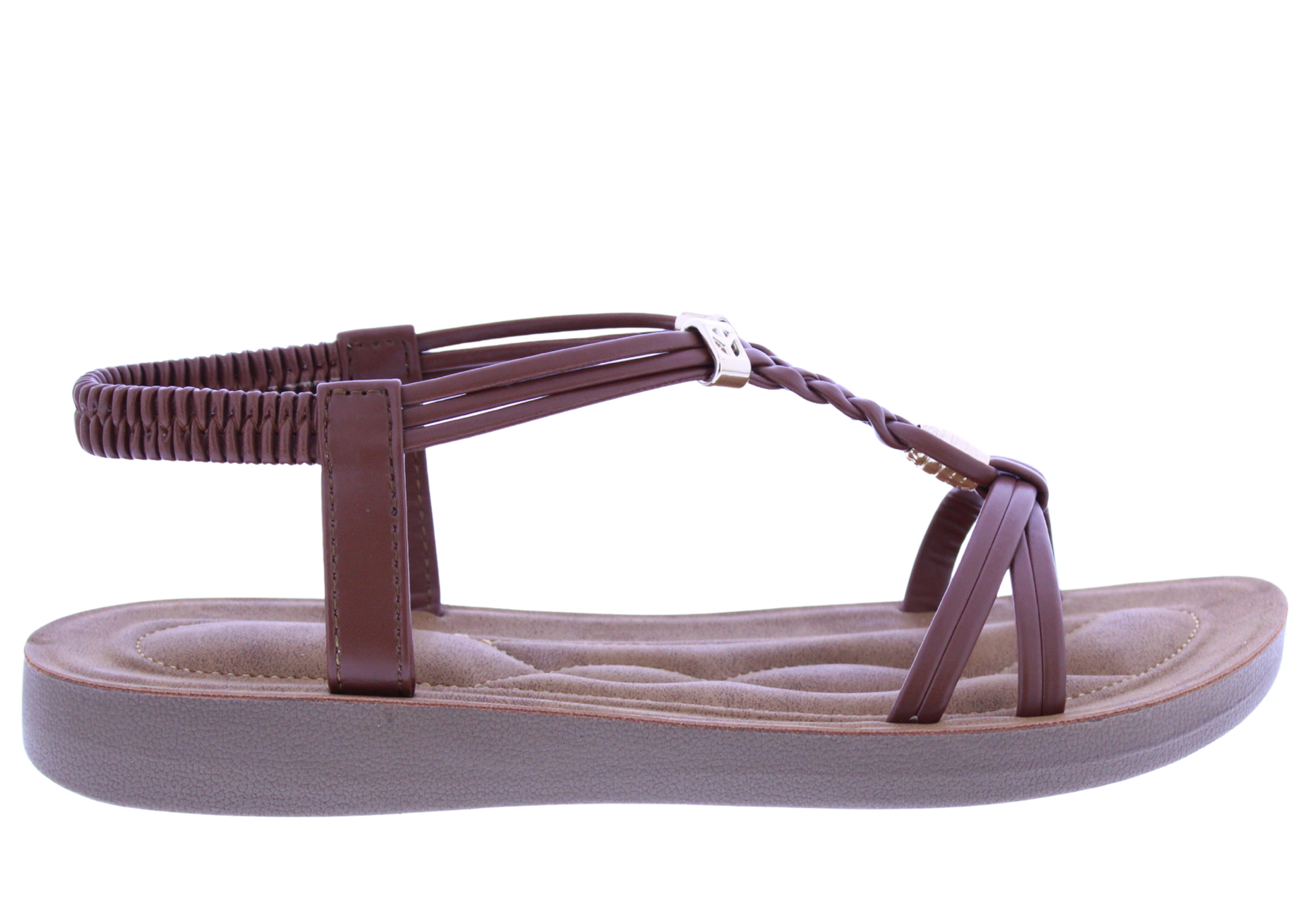 Women Faux Leather Sandal with Elastic Strap