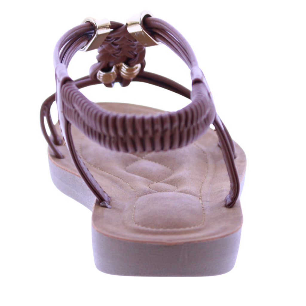 Women Faux Leather Sandal with Elastic Strap