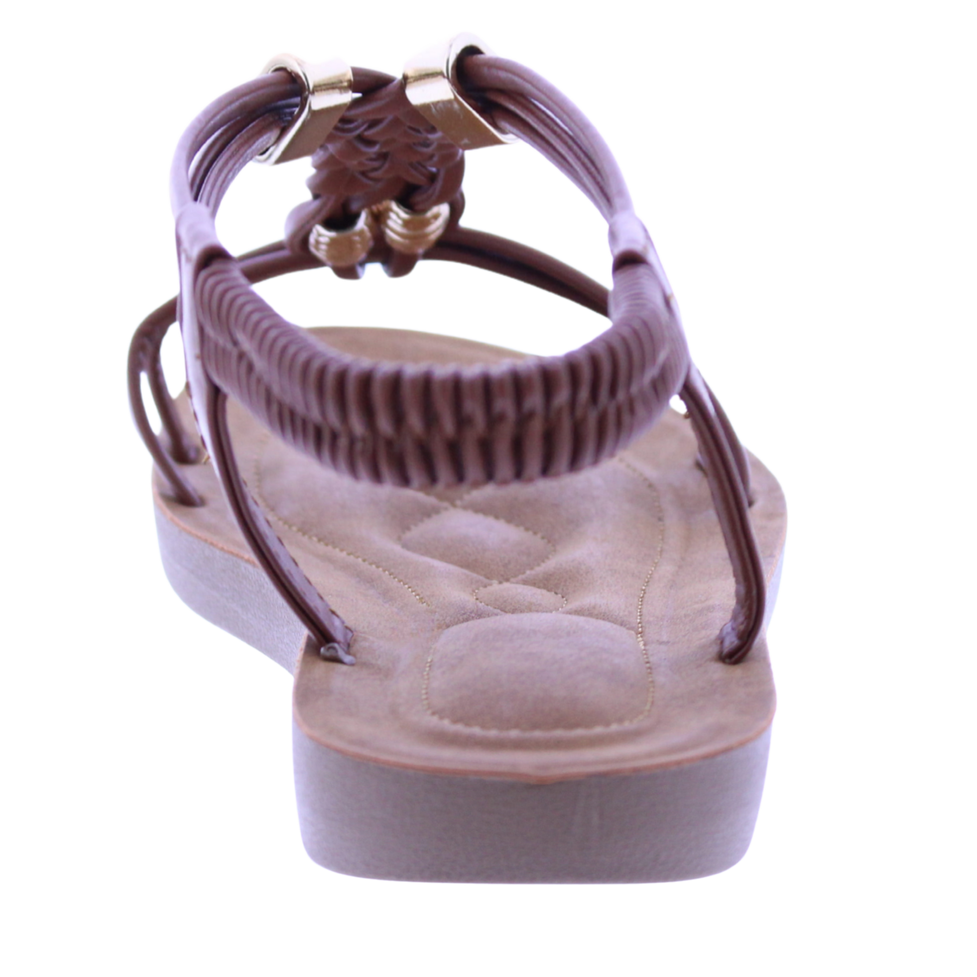 Women Faux Leather Sandal with Elastic Strap