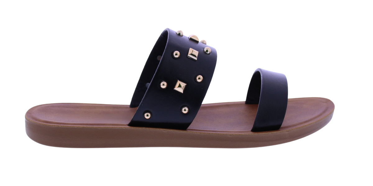 Women's Studded Double-Strap Slide
