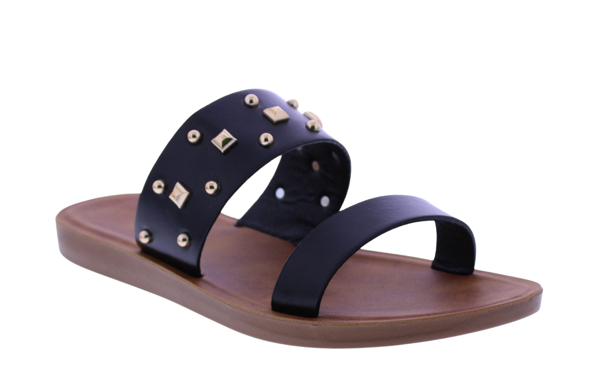 Women's Studded Double-Strap Slide