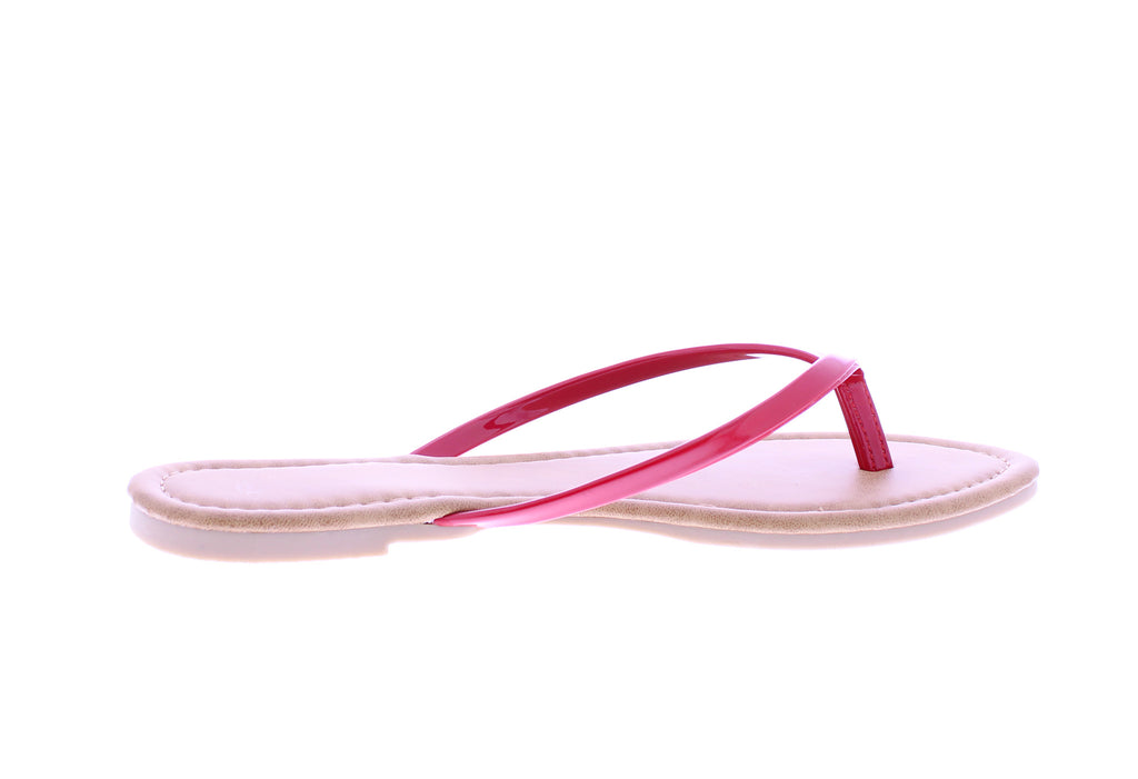 Women Solid Color Patent Flip Flop