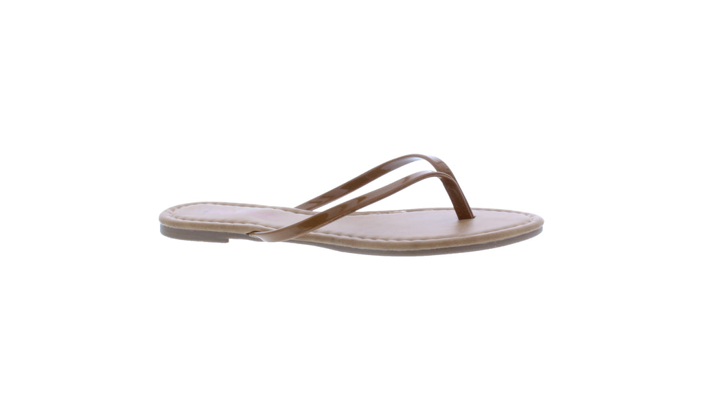 Women Solid Color Patent Flip Flop